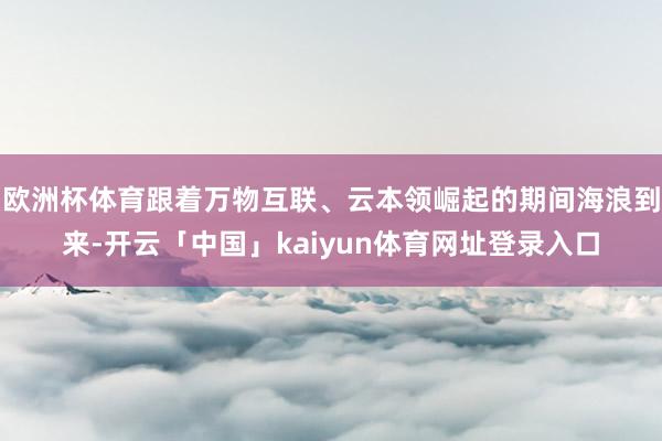 欧洲杯体育跟着万物互联、云本领崛起的期间海浪到来-开云「中国」kaiyun体育网址登录入口